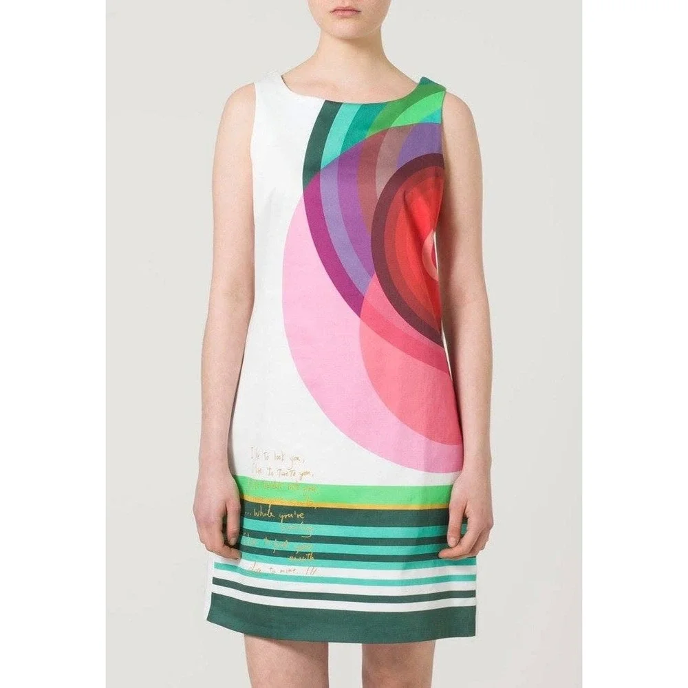 Desigual Sleeveless Colorful‎ Geometric Print Mini Dress 41V2885 Size 38 (US 10) - Picture 2 of 10
